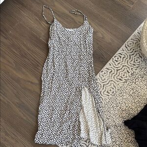 Reformation Navy and White Floral Midi Dress